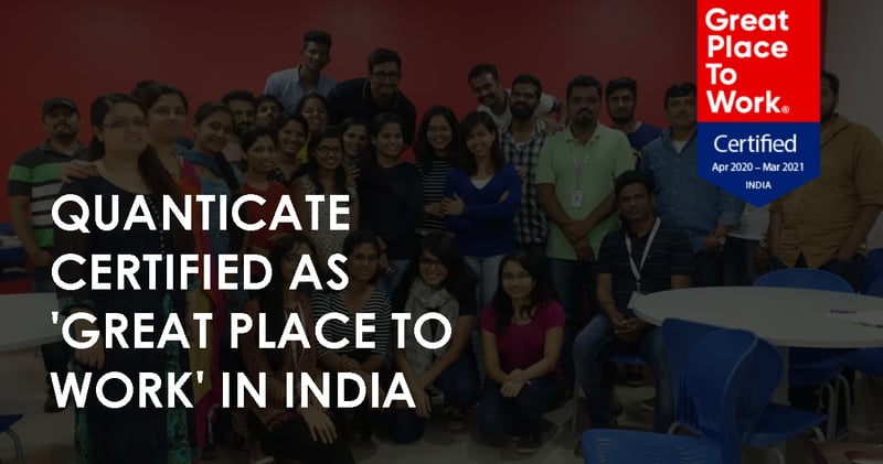 Quanticate certified as 'Great Place to Work' in India