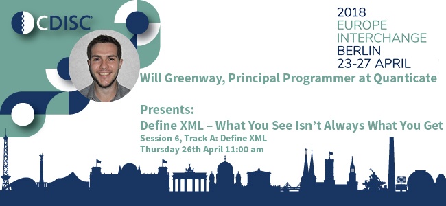Speaker Session on Define.xml at the CDISC Interchange 2018 Berlin on 26th April