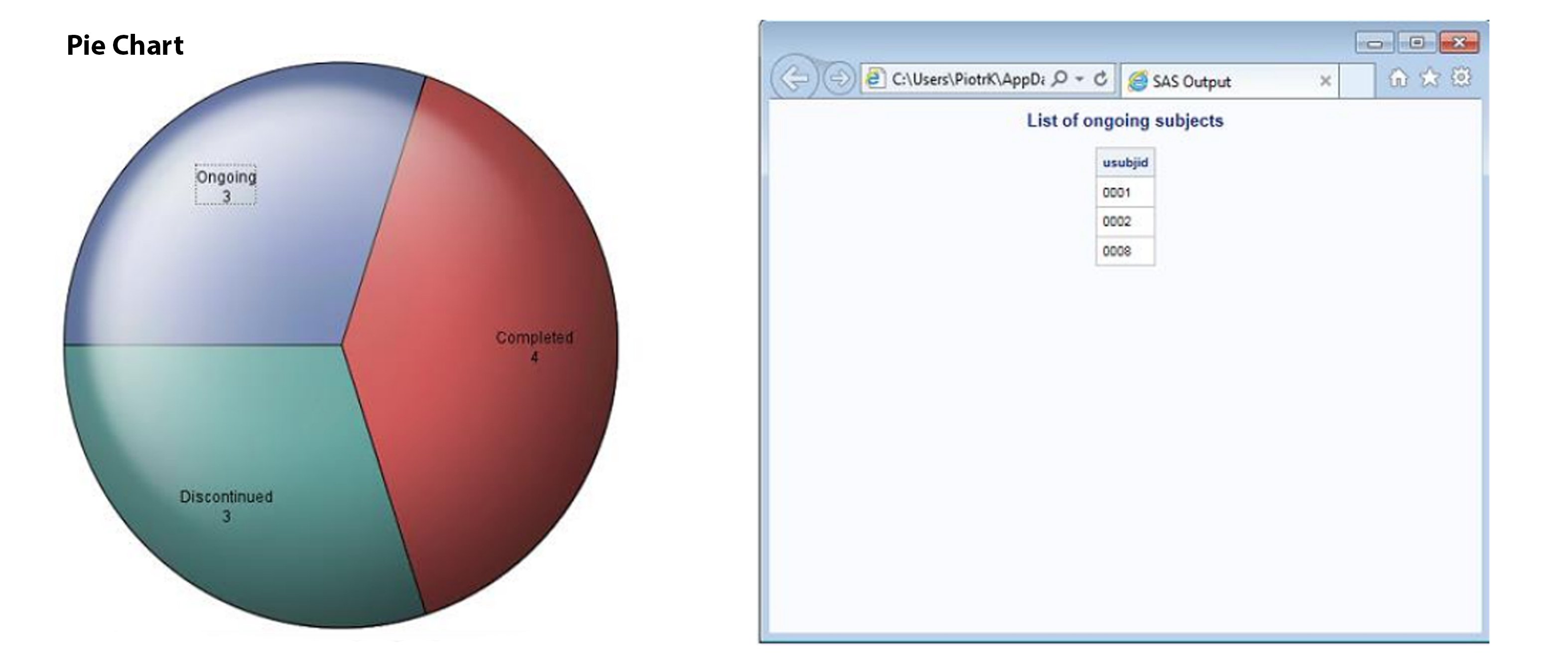 Interactive Pie Chart Produced by SAS